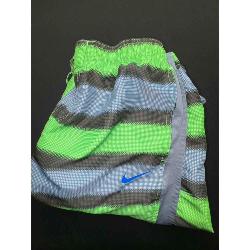 VTG Nike Volley Swim Trunks Men's Large Shorts Striped Purple Green NESS685 - Picture 10 of 14